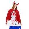 GREUS Halloween Red Devil Costume Cape Horn Headband Set Adults Jagged Cloak Vampire Knight Cape Death Cosplay Outfit Accessory view 2