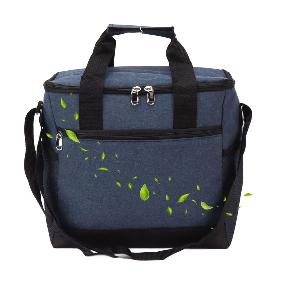 Insulated Travel Bag Collapsible Cooler Bag Large Capcity Insulated Leakproof for Work Shifts Outdoor DaytripsBag 15L (Navy)