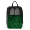 Travel Shoe Bag,Green Sequin Sparkle Print Shoe Pouch,outdoor Zippered Carrier Shoe Bags,mens Womens Shoe Tote Bag view 1