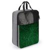 Travel Shoe Bag,Green Sequin Sparkle Print Shoe Pouch,outdoor Zippered Carrier Shoe Bags,mens Womens Shoe Tote Bag view 3