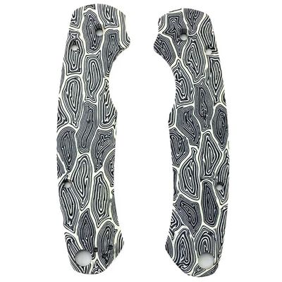 1Pair G10 Scales Handle Fits for Paramilitary 2 C81, Custom Knife Handle Patch in White and Black Mixed Color