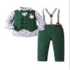 Boarnseorl Baby Boys Pants Sets,Infant Shirt+Pants+Bow Tie+Vest+Suspenders+Boutonniere,Toddler Little Kids Wedding Outfits,9-12M view 1