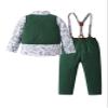 Boarnseorl Baby Boys Pants Sets,Infant Shirt+Pants+Bow Tie+Vest+Suspenders+Boutonniere,Toddler Little Kids Wedding Outfits,9-12M view 2