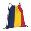 NOUZU Flag Of Chad Print Sports Drawstring Backpack For Women Men, Lightweight Gym Bag For Gym Travel Swimming, White view 2