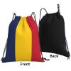 NOUZU Flag Of Chad Print Sports Drawstring Backpack For Women Men, Lightweight Gym Bag For Gym Travel Swimming, White view 3