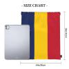 NOUZU Flag Of Chad Print Sports Drawstring Backpack For Women Men, Lightweight Gym Bag For Gym Travel Swimming, White view 4