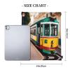 NOUZU Lisbon Tram Pattern Print Sports Drawstring Backpack For Women Men, Lightweight Gym Bag For Gym Travel Swimming, White view 4