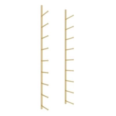AMUFJJ Yoga Mat Holder Wall Mount, The Hanging Shelf Saving Your Floor Space with 4.72in Hooks Suitable for Gyms, Yoga Classes and Other Places, Easy Installation Fitness Mat Rack(Gold,155CM)