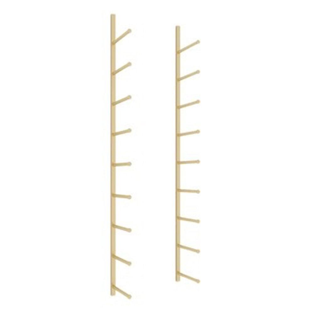 AMUFJJ Yoga Mat Holder Wall Mount, The Hanging Shelf Saving Your Floor Space with 4.72in Hooks Suitable for Gyms, Yoga Classes and Other Places, Easy Installation Fitness Mat Rack(Gold,155CM)