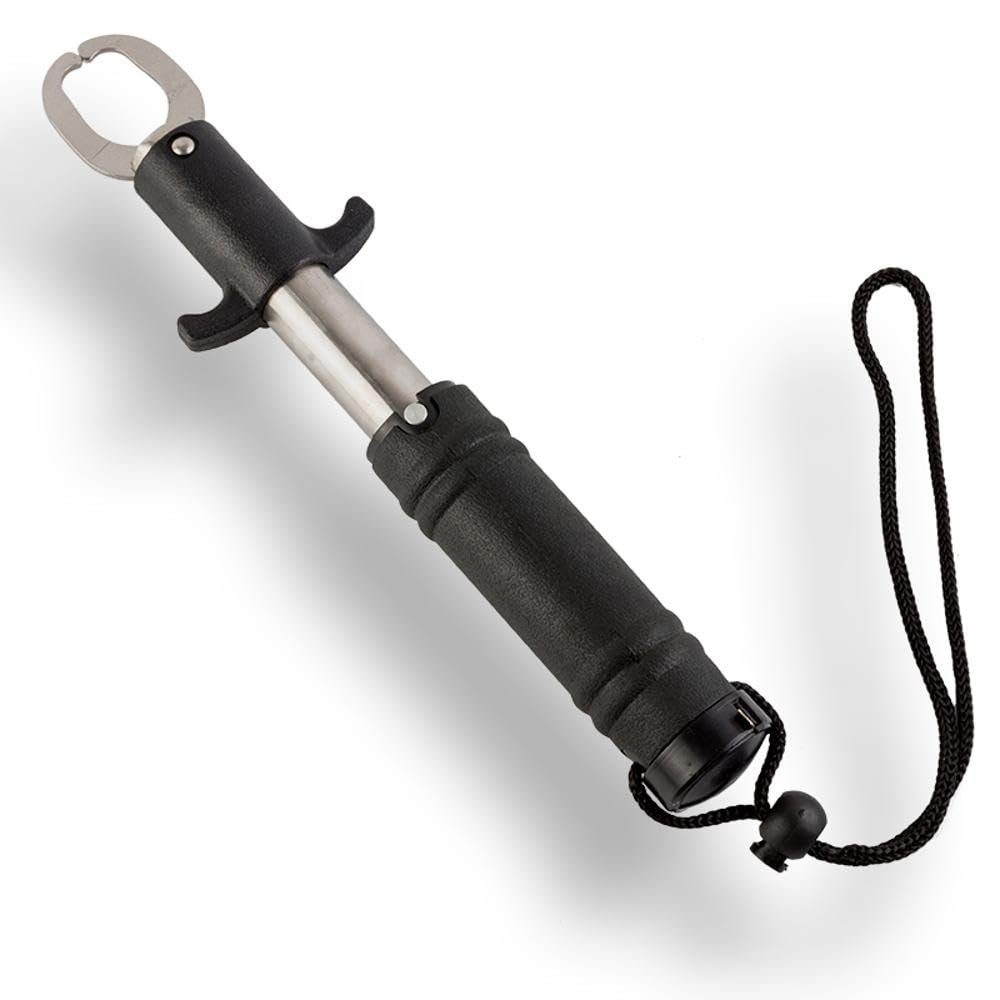 SagaSave Fish Lip Gripper with 930 mm Tape Aluminum Alloy Fishing Gripper Soft EVA Handle Portable Fish Lip Grip Tool Weight Scale 52.9lb for Fresh Fishing and Salt Water Fishing