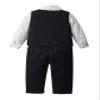 Boarnseorl Baby Boys Pants Sets,Infant Shirt+Pants+Bow Tie+Vest+Suspenders,Toddler Little Kids Gentleman Outfits,18-24M view 2