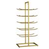 5 Tier Double Row Yoga Mat Organizer, Workout Storage Shelf With Hooks For Foam Roller Jumping Ropes Stretching Straps Resistance Bands, Small Floor Space Sports Equipment Organizer(Gold,60X40X130CM) view 1