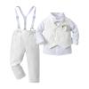 Boarnseorl Baby Boys Pants Sets,Infant Shirt+Pants+Bow Tie+Vest+Suspenders+Boutonniere,Toddler Little Kids Wedding Outfits,4-5Y view 1