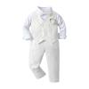 Boarnseorl Baby Boys Pants Sets,Infant Shirt+Pants+Bow Tie+Vest+Suspenders+Boutonniere,Toddler Little Kids Wedding Outfits,4-5Y view 2