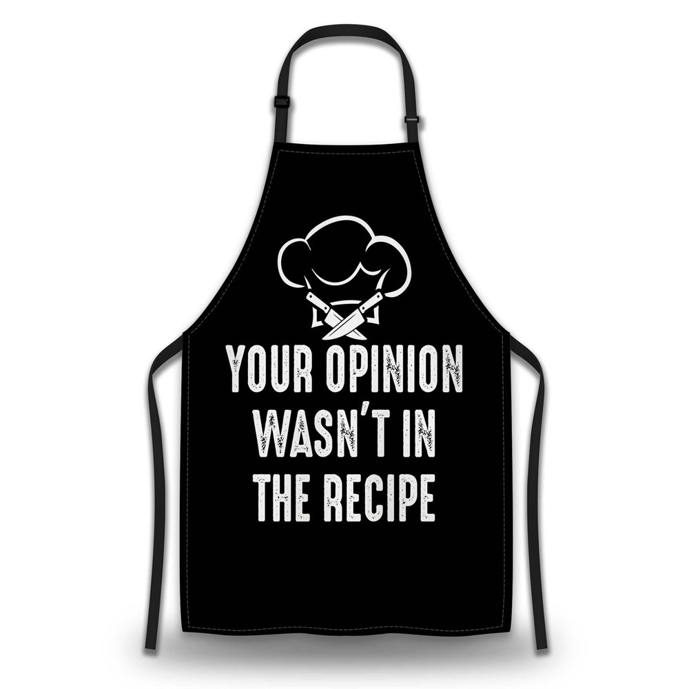 BBQ Aprons for Women Your Opinion Wasnt in the Recipe Funny Chef Apron for Men for Kitchen Cooking Restaurant Painting Crafting Gardening 27 (W) x 31 (H), Waterproof Apron