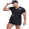 YiZYiF Men's Policeman Costume Outfits Dirty Cop Cosplay Uniforms Rompers Shorts Jumpsuit Bodysuit Black X-Large view 4