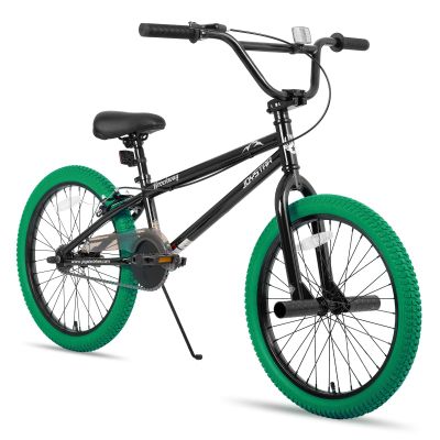 JOYSTAR 20 Inch Kids Bike Freestyle BMX Bikes for 6-10 Years Old Boys Girls and Beginner Riders, 20 Inch Bikes with Green Tires, Green