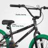 JOYSTAR 20 Inch Kids Bike Freestyle BMX Bikes for 6-10 Years Old Boys Girls and Beginner Riders, 20 Inch Bikes with Green Tires, Green view 4