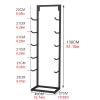5 Tier Floor Standing Yoga Mat Stand, Small Footprint Exercise Mat Rack With Hooks Easy Pick Up For Foam Roller Resistance Bands Skipping Rope, Steel Yoga Accessories Storage Rack(White,40X27X130CM) view 2