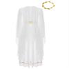 Sinleey Women Chiffon Ancient Toga Costume Grecian Toga Dress Roman Dress with Gold Leaves Garland Headwear White Large view 2