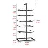 5 Tier Double Row Yoga Mat Organizer, Workout Storage Shelf With Hooks For Foam Roller Jumping Ropes Stretching Straps Resistance Bands, Small Floor Space Sports Equipment Organizer(White,60X40X130CM) view 2