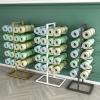 5 Tier Double Row Yoga Mat Organizer, Workout Storage Shelf With Hooks For Foam Roller Jumping Ropes Stretching Straps Resistance Bands, Small Floor Space Sports Equipment Organizer(White,60X40X130CM) view 4