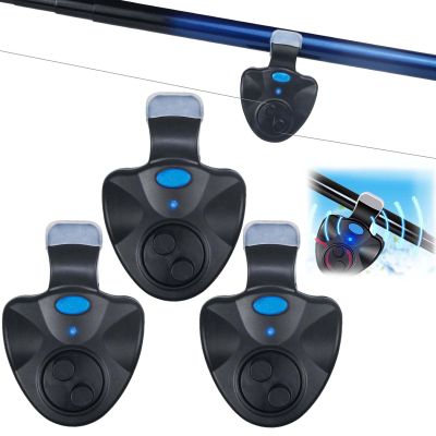 MATISUN Smart Fish Bite Alarm, Bite Alarms for Fishing Poles, Fishing Alarms, Fishing Bells for Rods, Fishing Bite Alarm with LED Indicator, for Night & Long-Distance Fishing (3Pcs)