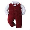 Boarnseorl Baby Boys Pants Sets,Infant Shirt+Pants+Bow Tie+Vest,Toddler Little Kids Gentleman Outfits,12-18M view 1