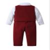 Boarnseorl Baby Boys Pants Sets,Infant Shirt+Pants+Bow Tie+Vest,Toddler Little Kids Gentleman Outfits,12-18M view 2