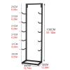 5 Tier Floor Standing Yoga Mat Stand, Small Footprint Exercise Mat Rack With Hooks Easy Pick Up For Foam Roller Resistance Bands Skipping Rope, Steel Yoga Accessories Storage Rack(Black,40X32X130CM) view 2
