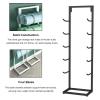 5 Tier Floor Standing Yoga Mat Stand, Small Footprint Exercise Mat Rack With Hooks Easy Pick Up For Foam Roller Resistance Bands Skipping Rope, Steel Yoga Accessories Storage Rack(Black,40X32X130CM) view 4