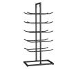 5 Tier Double Row Yoga Mat Organizer, Workout Storage Shelf With Hooks For Foam Roller Jumping Ropes Stretching Straps Resistance Bands, Small Floor Space Sports Equipment Organizer(Black,50X40X130CM)