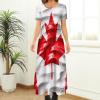 Canada Flag Women's Summer Casual Short Sleeve Maxi Dress Crew Neck Printed Long Dresses S view 2