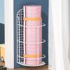 AMUFJJ Small Yoga Mat Storage Holder, Gym Mat Rack Wall Mounted Floor Standing for Foam Roller Badminton Racket Baseball Bat, No Installation Required Home Gym Organizer(White,20X15X54cm) view 4