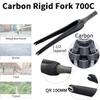 DHNCBGFZ Carbon Rigid Forks 700C Road Bike Rigid Fork 1-1/2" Tapered Tube QR 9 * 100mm C Brake Bike Fork 377g(Glossy Black) view 3