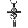 AIWENXI Cross Urn Necklaces for Ashes Dog Paws Print Cremation Jewelry for Men Women Stainless Steel Urns Necklaces Pendant Memorial Keepsakes Ashes Jewelry view 1