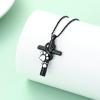 AIWENXI Cross Urn Necklaces for Ashes Dog Paws Print Cremation Jewelry for Men Women Stainless Steel Urns Necklaces Pendant Memorial Keepsakes Ashes Jewelry view 3