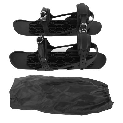 VGEBY Mini Ski Skates, Short Snow Skateboard Shoe Adjustable Straps ABS Nylon Aluminum Alloy Black One Size Fits All Snow Skateboard for Winter Outdoor Sports, VGEBYu8eocqsw27
