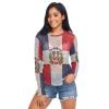 Aflyko Patriotic Women Fun Shirt Dominican Republic Flag Summer Outfit Sexy See Through Beach Cover Upp Fitted Blouse Crop Tops Long Sleeve Party Wear, M view 1