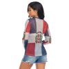 Aflyko Patriotic Women Fun Shirt Dominican Republic Flag Summer Outfit Sexy See Through Beach Cover Upp Fitted Blouse Crop Tops Long Sleeve Party Wear, M view 3