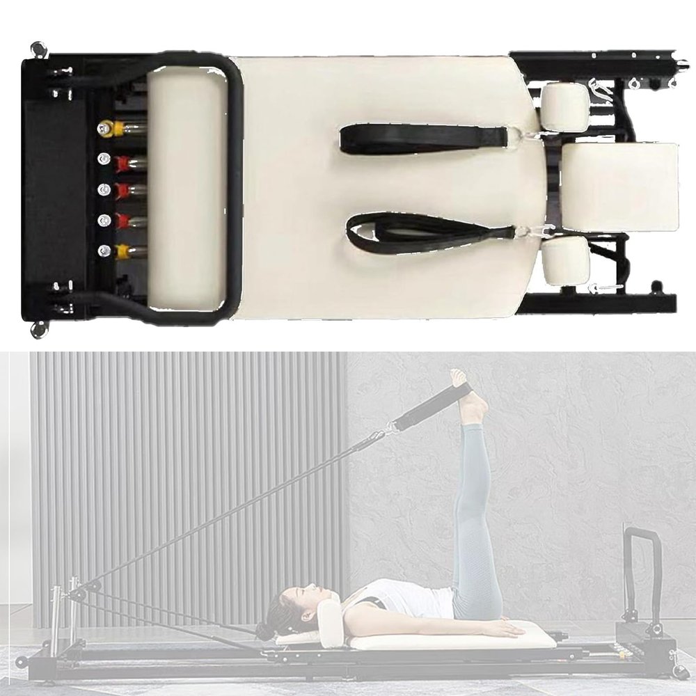 Hlixzoy Pilates Large Equipment Core Bed, Foldable Home Yoga Private Fitness Equipment Multifunctional Training Bed