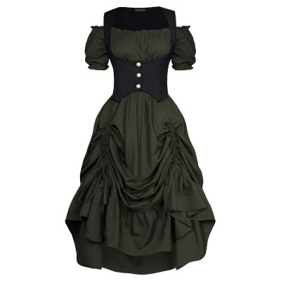 Scarlet Darkness Green Renaissance Dress Off The Shoulder Dresses for Women Pirate Costume Green XXL