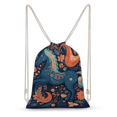 DJUETRUI Drawstring Bags Drawstring Backpack Playful Pony Sports Gym Bag for Women Men Sports Sackpack