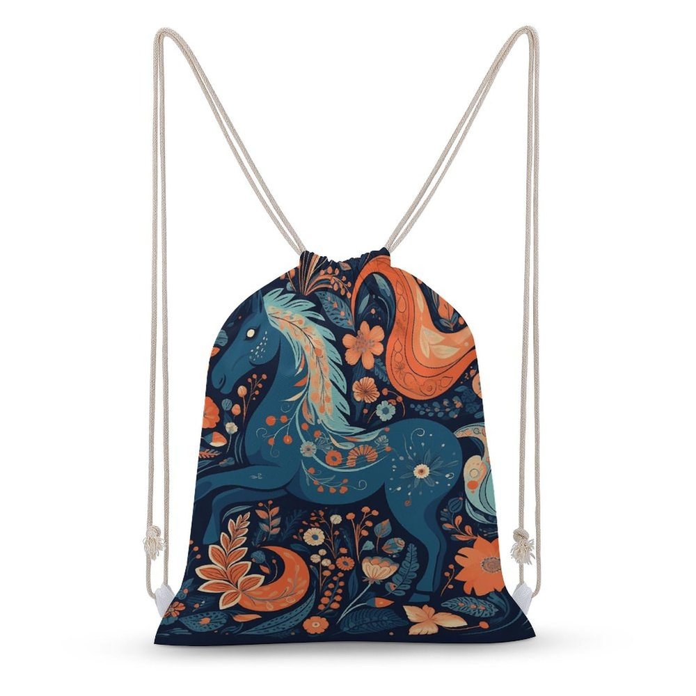 DJUETRUI Drawstring Bags Drawstring Backpack Playful Pony Sports Gym Bag for Women Men Sports Sackpack