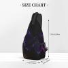 Dwrepo Sling Bag for Women Men Crossbody Bag Purple and black butterfly Chest Bag Hiking Daypack Fanny Pack Sling Backpack view 3