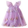 Nileafes Toddler Girl Flower Butterfly Embroidery Tutu Dress Casual Tulle Princess Birthday Dresses Size 90 (1-2 Years, 109-Purple) view 1