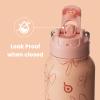 BOTTLE BOTTLE 32 oz Insulated Water Bottle Stainless Steel Sport Water Bottle with Straw Dual-use Lid Design for Gym with Pill Box (yellow flower) view 4