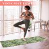 Yoga Mat Towel, Summer Floral Green Botanical Non Slip Hot Yoga Mat Towels with Corner Pockets, Plant Branch Leaves Soft Sweat Absorbent Yoga Blankets for Hot Yoga Pilates Workout,26"x70" view 2