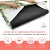 Yoga Mat Towel, Summer Floral Green Botanical Non Slip Hot Yoga Mat Towels with Corner Pockets, Plant Branch Leaves Soft Sweat Absorbent Yoga Blankets for Hot Yoga Pilates Workout,26"x70" view 3