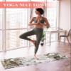Yoga Mat Towel, Cute Owl on Tree Branches Non Slip Hot Yoga Mat Towels with Corner Pockets, Funny Animal Retro Postmark Soft Sweat Absorbent Yoga Blankets for Hot Yoga Pilates Workout,26"x74" view 2